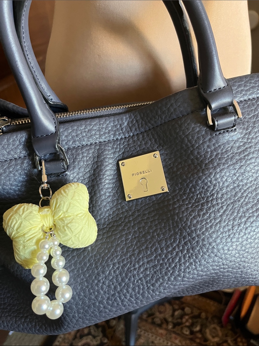 Pebbled Leather Crossbody Satchel in Gray Pebbled - Picture 2 of 14